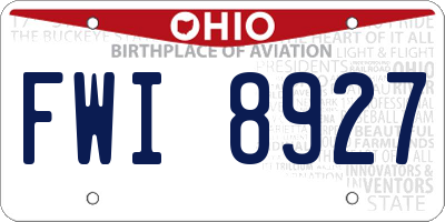 OH license plate FWI8927