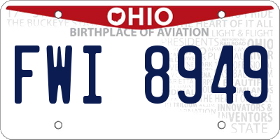 OH license plate FWI8949