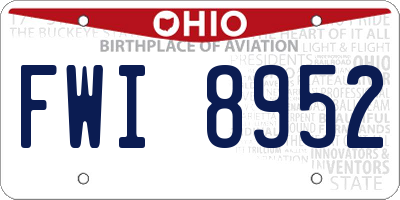 OH license plate FWI8952