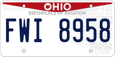 OH license plate FWI8958