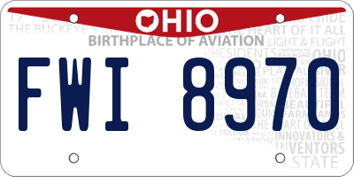 OH license plate FWI8970