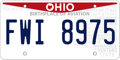 OH license plate FWI8975