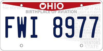 OH license plate FWI8977