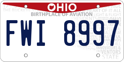 OH license plate FWI8997