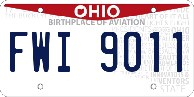 OH license plate FWI9011