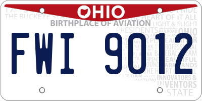 OH license plate FWI9012
