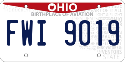 OH license plate FWI9019