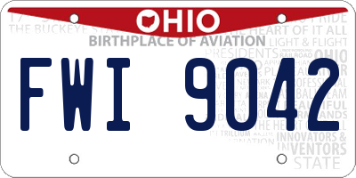 OH license plate FWI9042