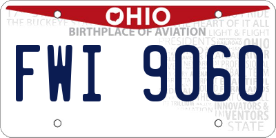 OH license plate FWI9060