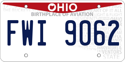 OH license plate FWI9062
