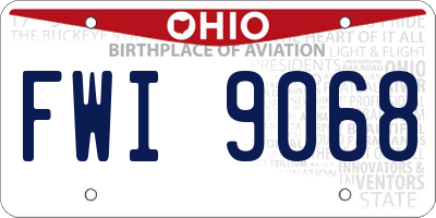 OH license plate FWI9068