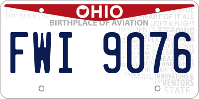 OH license plate FWI9076