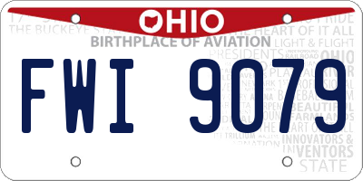 OH license plate FWI9079