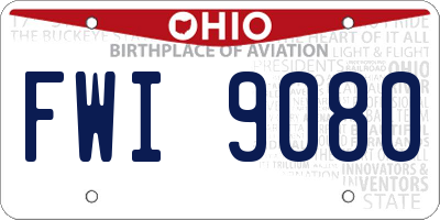 OH license plate FWI9080