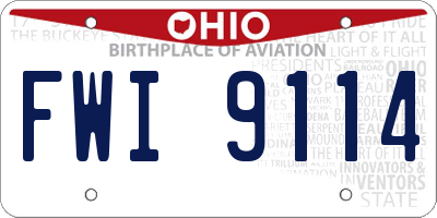 OH license plate FWI9114