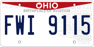 OH license plate FWI9115