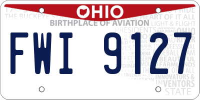 OH license plate FWI9127