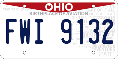 OH license plate FWI9132