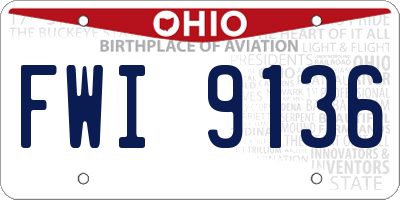 OH license plate FWI9136