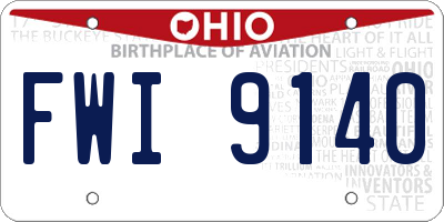 OH license plate FWI9140