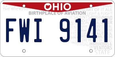 OH license plate FWI9141