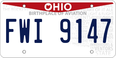 OH license plate FWI9147