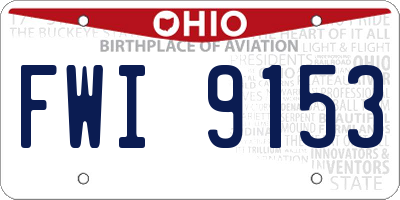 OH license plate FWI9153