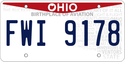 OH license plate FWI9178