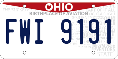 OH license plate FWI9191