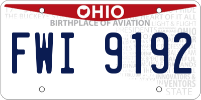 OH license plate FWI9192