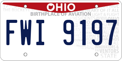 OH license plate FWI9197