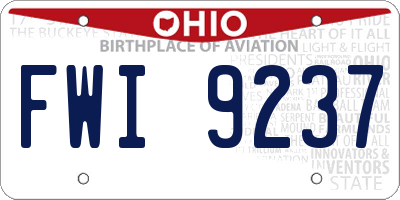 OH license plate FWI9237