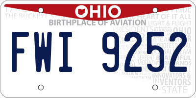 OH license plate FWI9252