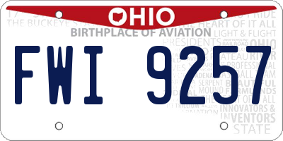 OH license plate FWI9257