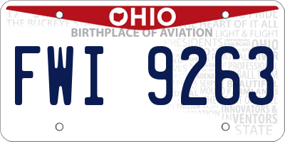 OH license plate FWI9263
