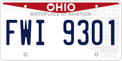 OH license plate FWI9301