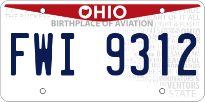 OH license plate FWI9312