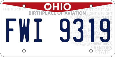 OH license plate FWI9319