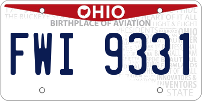 OH license plate FWI9331