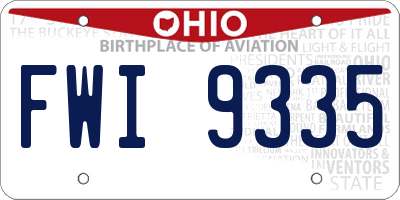 OH license plate FWI9335