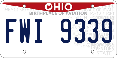 OH license plate FWI9339