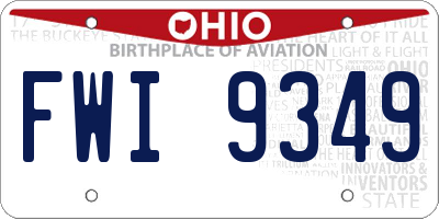 OH license plate FWI9349