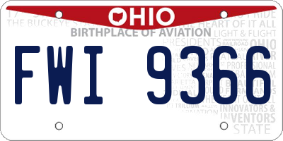 OH license plate FWI9366