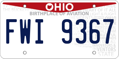 OH license plate FWI9367