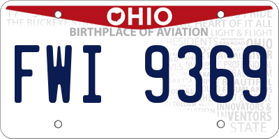 OH license plate FWI9369
