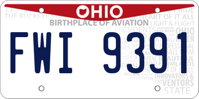 OH license plate FWI9391