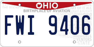 OH license plate FWI9406