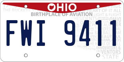 OH license plate FWI9411