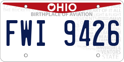 OH license plate FWI9426