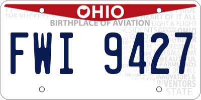OH license plate FWI9427